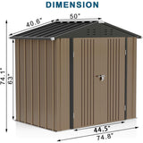 Bossin Metal Shed, Storage Shed with Single Lockable Door