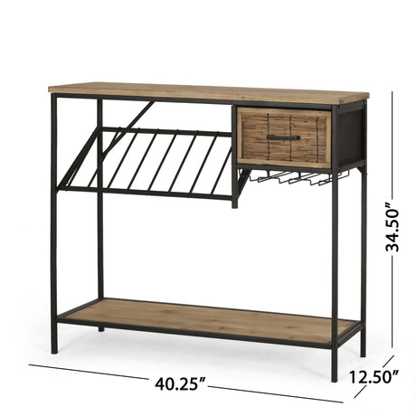 Boster 8 Bottle Wine Rack Console Table with Storage by Christopher Knight Home