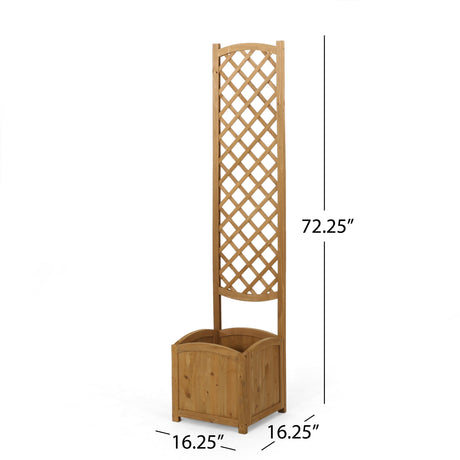 Bostick Traditional Square Firwood Planter Box with Trellis by Christopher Knight Home