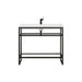 Boston 39.5" Stainless Steel Sink Console w/ White Glossy Composite Countertop
