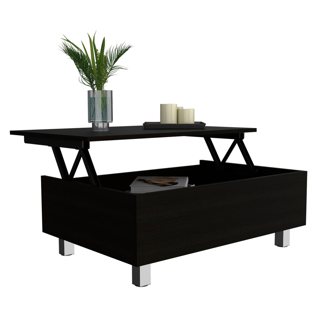 FM Furniture Boston Lift Top Coffee Table with Hidden Storage Compartment