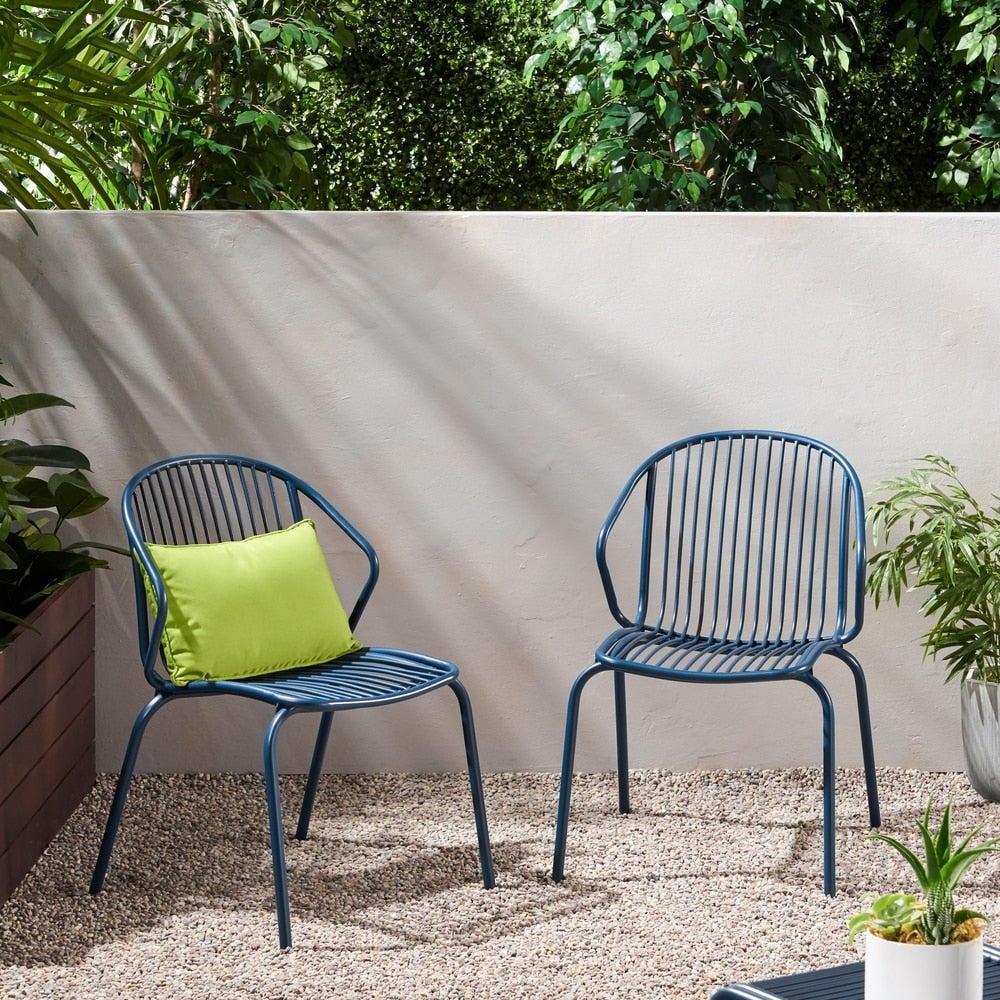 Boston Modern Outdoor Club Chair (Set of 2) by Christopher Knight Home