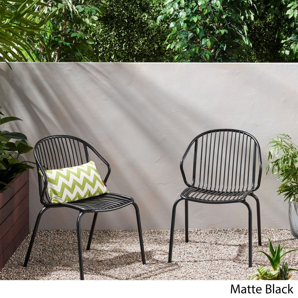 Boston Modern Outdoor Club Chair (Set of 2) by Christopher Knight Home