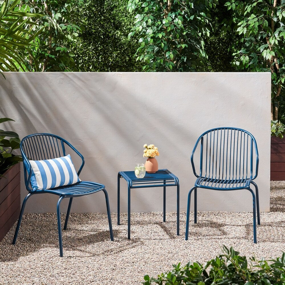 Boston Outdoor Modern 2 Seater Chat Set by Christopher Knight Home