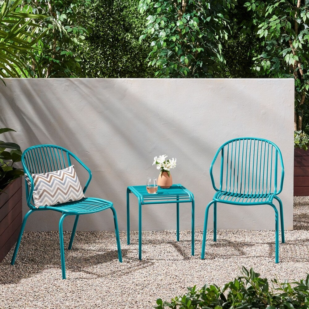 Boston Outdoor Modern 2 Seater Chat Set by Christopher Knight Home