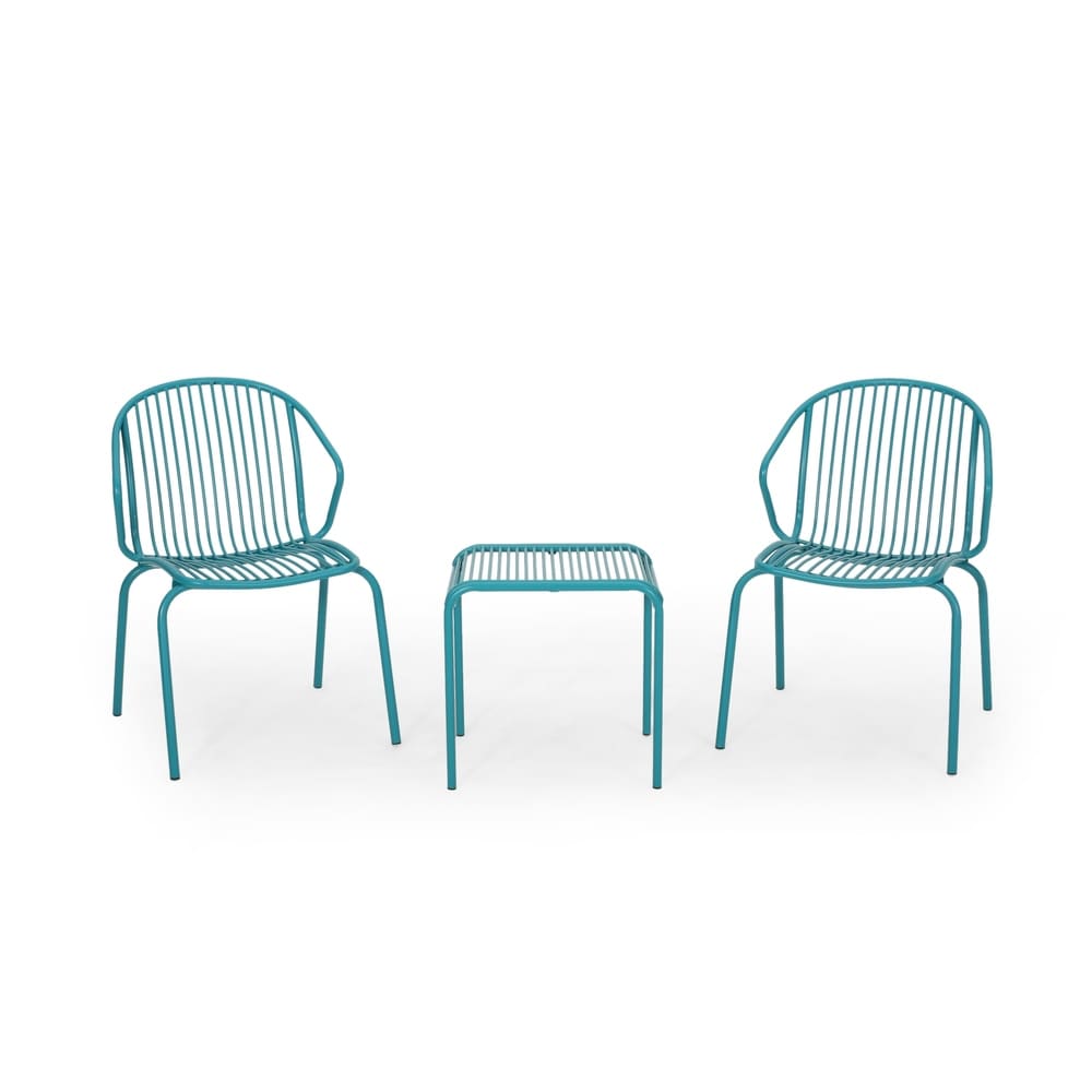 Boston Outdoor Modern 2 Seater Chat Set by Christopher Knight Home