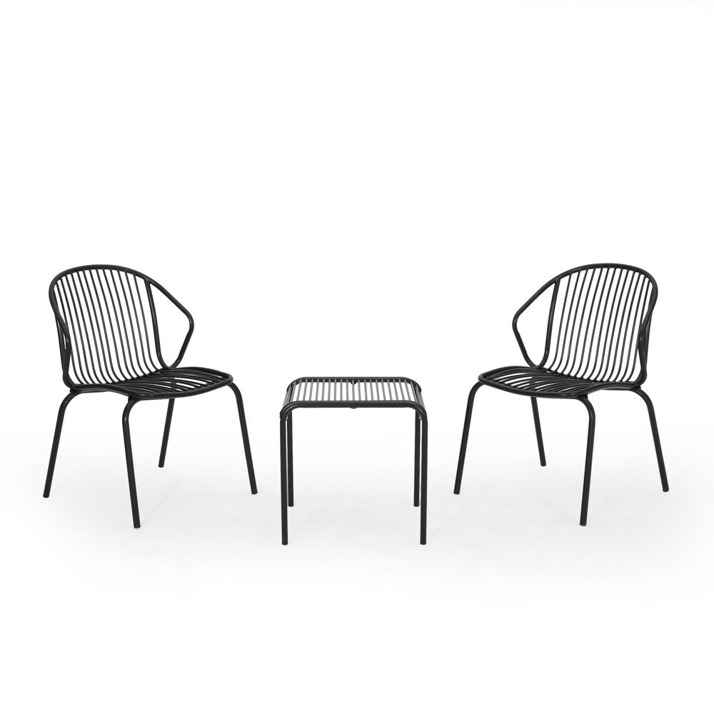 Boston Outdoor Modern 2 Seater Chat Set by Christopher Knight Home