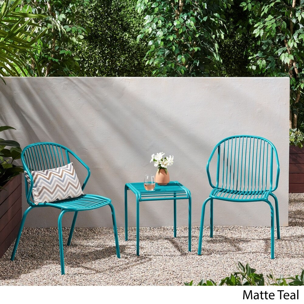 Boston Outdoor Modern 2 Seater Chat Set by Christopher Knight Home