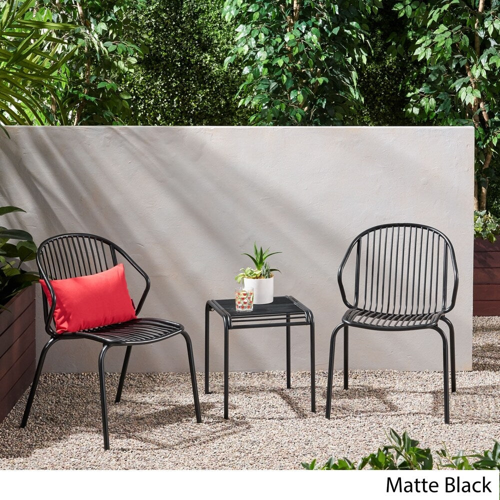 Boston Outdoor Modern 2 Seater Chat Set by Christopher Knight Home