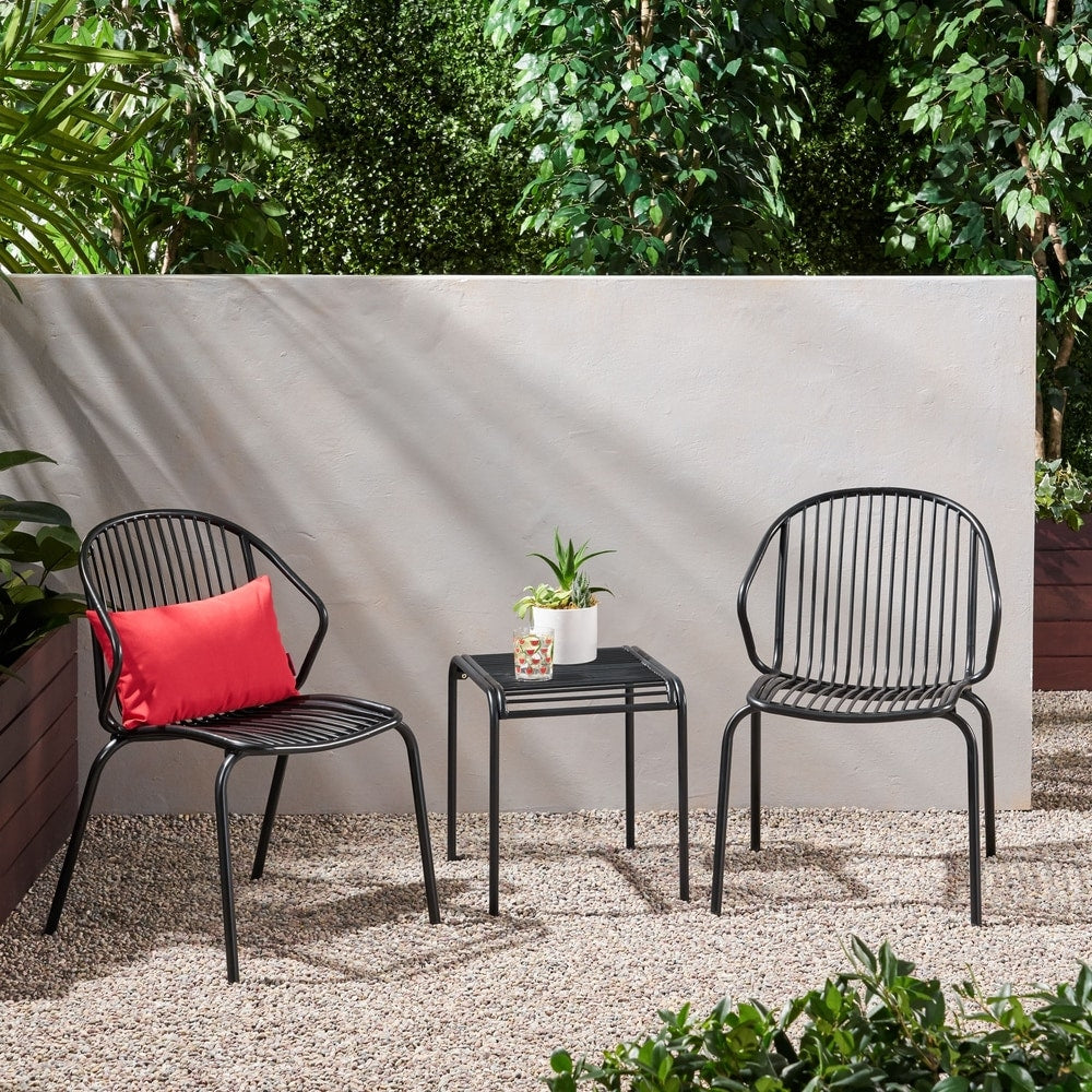 Boston Outdoor Modern 2 Seater Chat Set by Christopher Knight Home