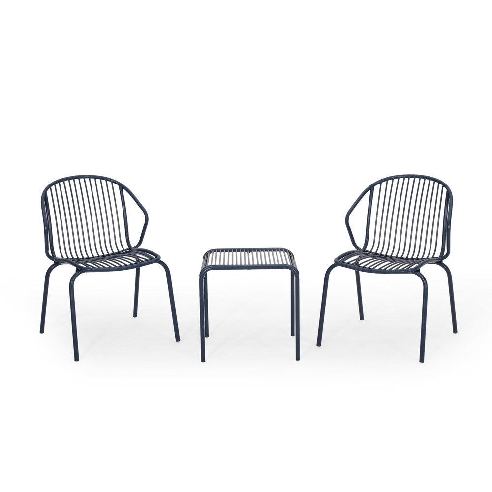 Boston Outdoor Modern 2 Seater Chat Set by Christopher Knight Home