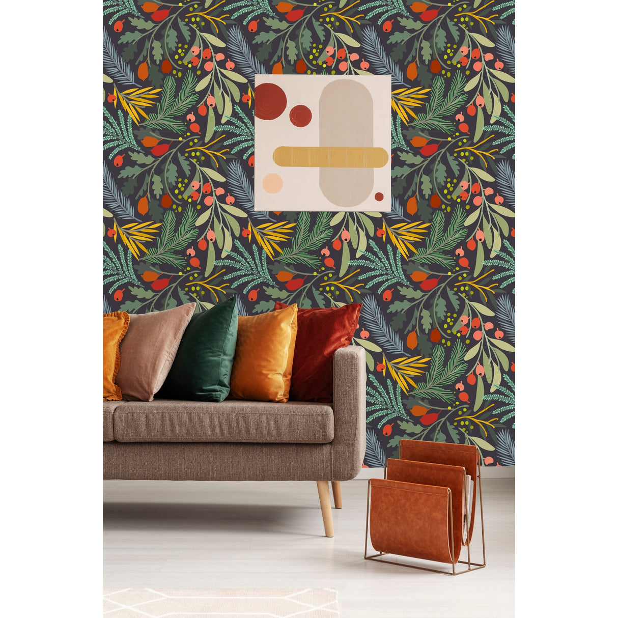 Botanical Background Peel and Stick Wallpaper