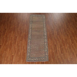 Boteh Botemir Persian Vintage Runner Rug Hand-knotted Wool Carpet - 3'3" x 9'8"