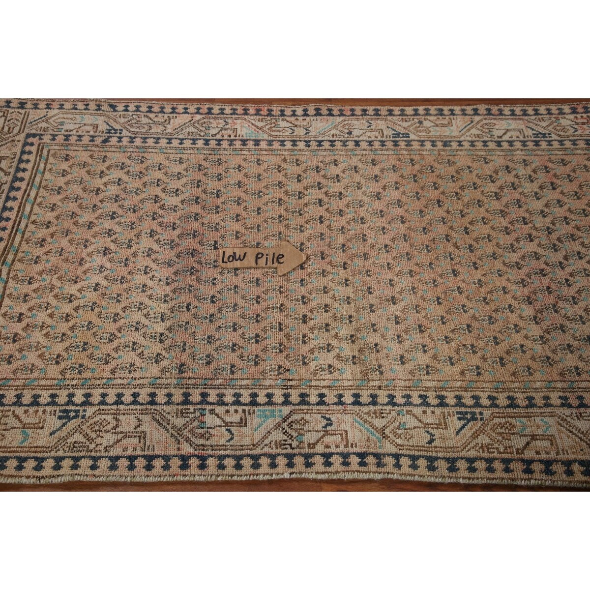 Boteh Botemir Persian Vintage Runner Rug Hand-knotted Wool Carpet - 3'3" x 9'8"