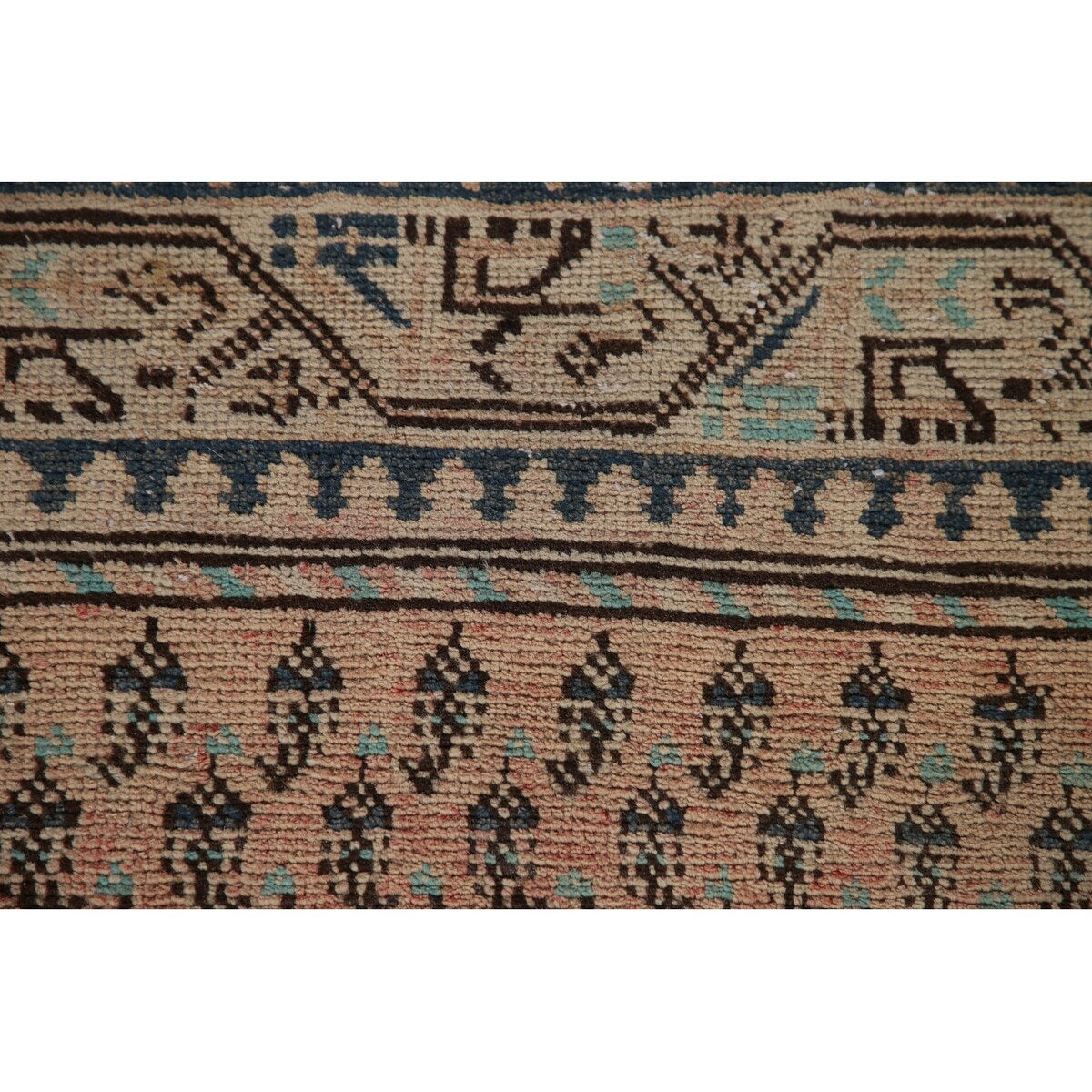 Boteh Botemir Persian Vintage Runner Rug Hand-knotted Wool Carpet - 3'3" x 9'8"