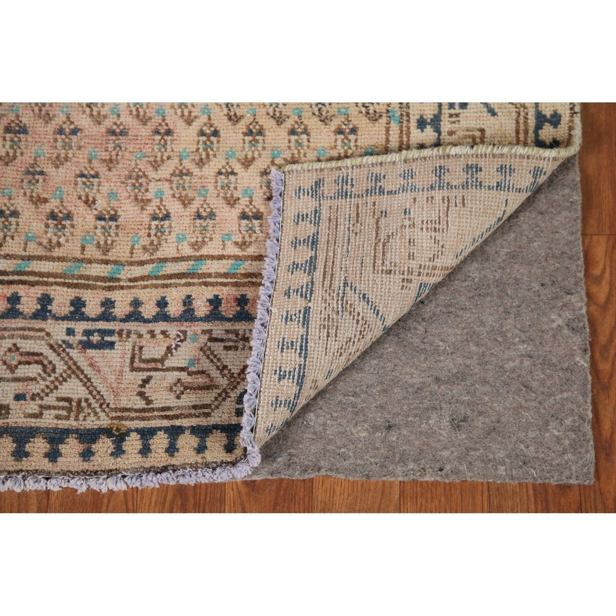 Boteh Botemir Persian Vintage Runner Rug Hand-knotted Wool Carpet - 3'3" x 9'8"