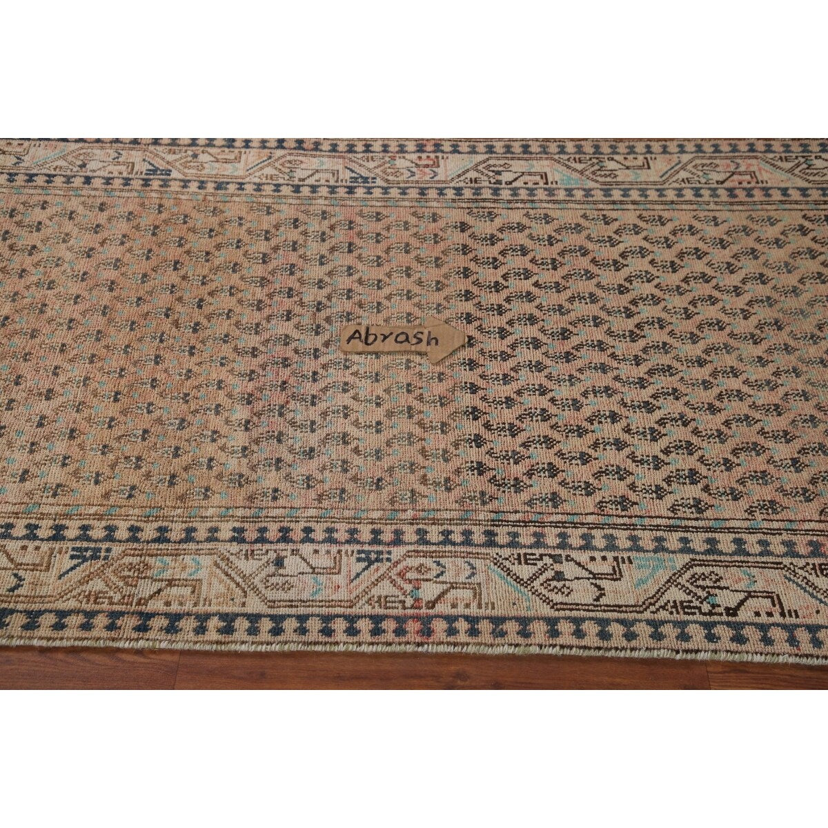 Boteh Botemir Persian Vintage Runner Rug Hand-knotted Wool Carpet - 3'3" x 9'8"