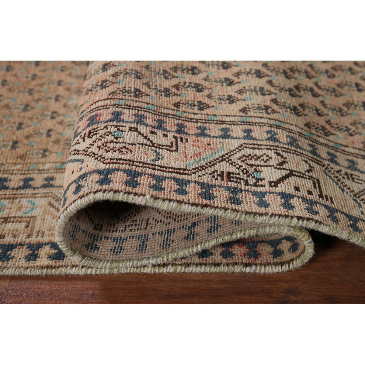 Boteh Botemir Persian Vintage Runner Rug Hand-knotted Wool Carpet - 3'3" x 9'8"