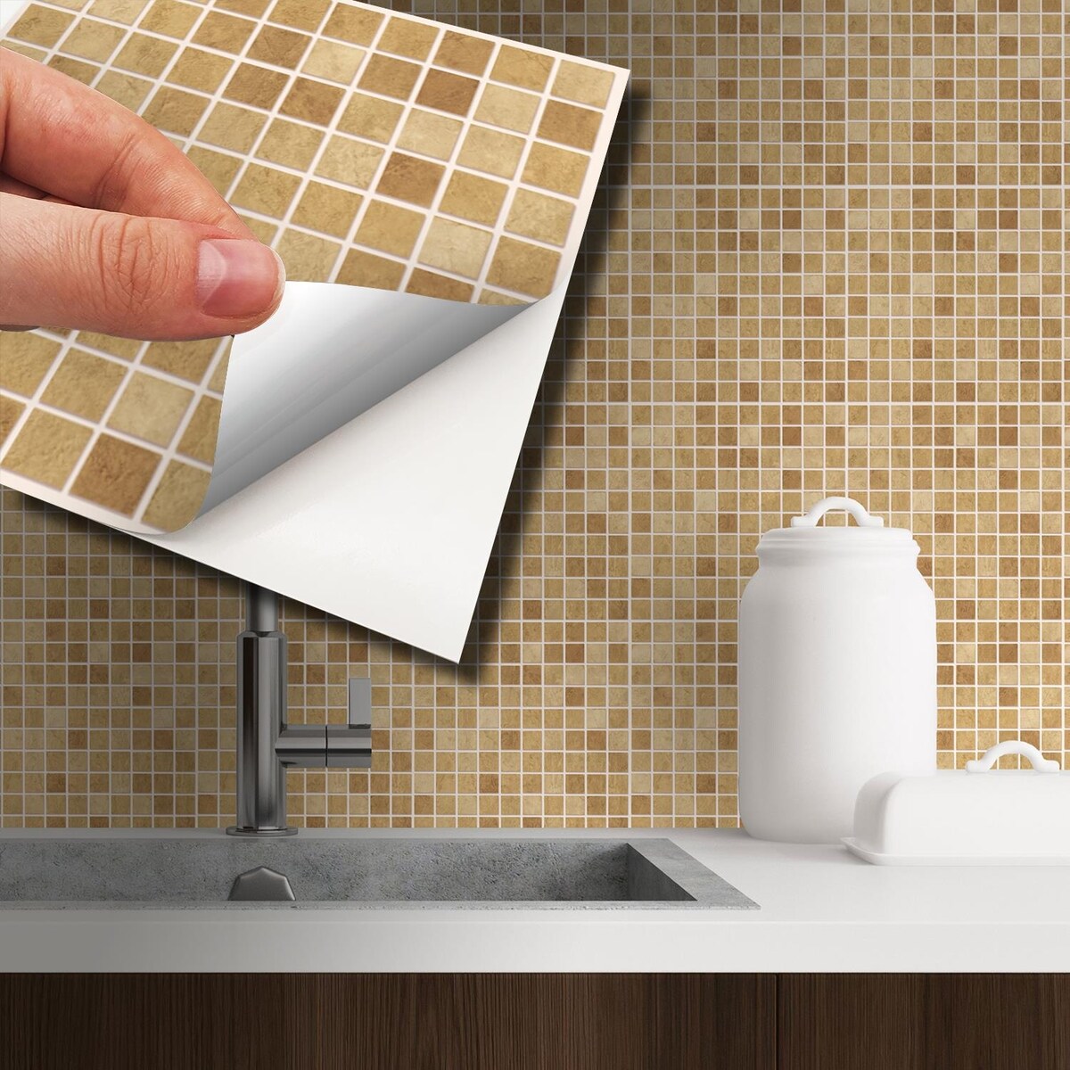 Boticcino Marble Mosaic Backsplash Tile Stickers - 24 pcs