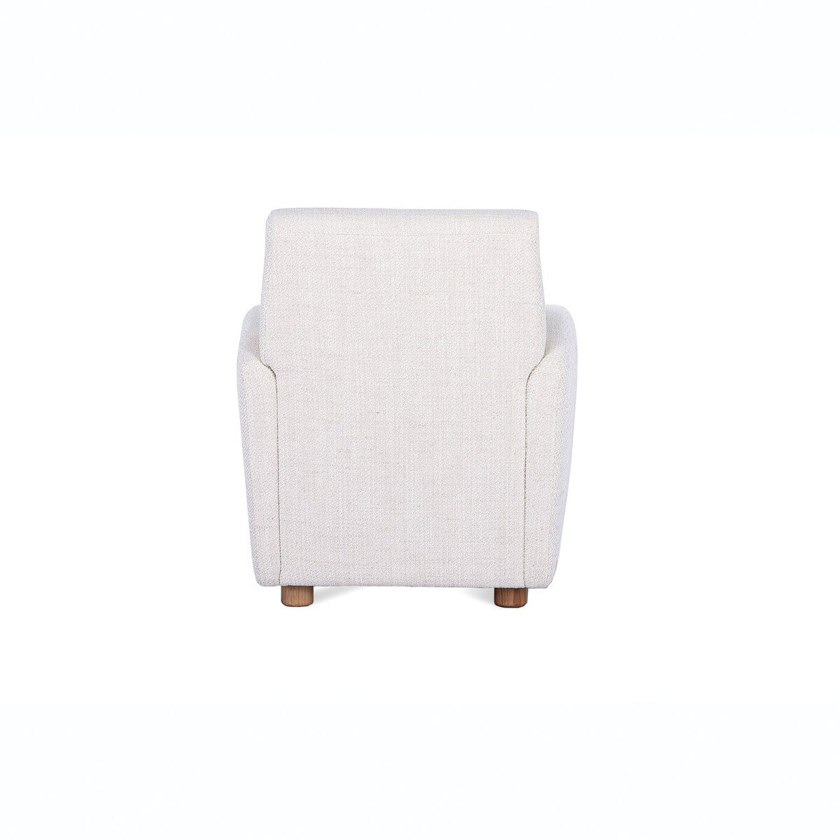 Bouclé Fabric Upholstered Chair with Oak Wood Legs