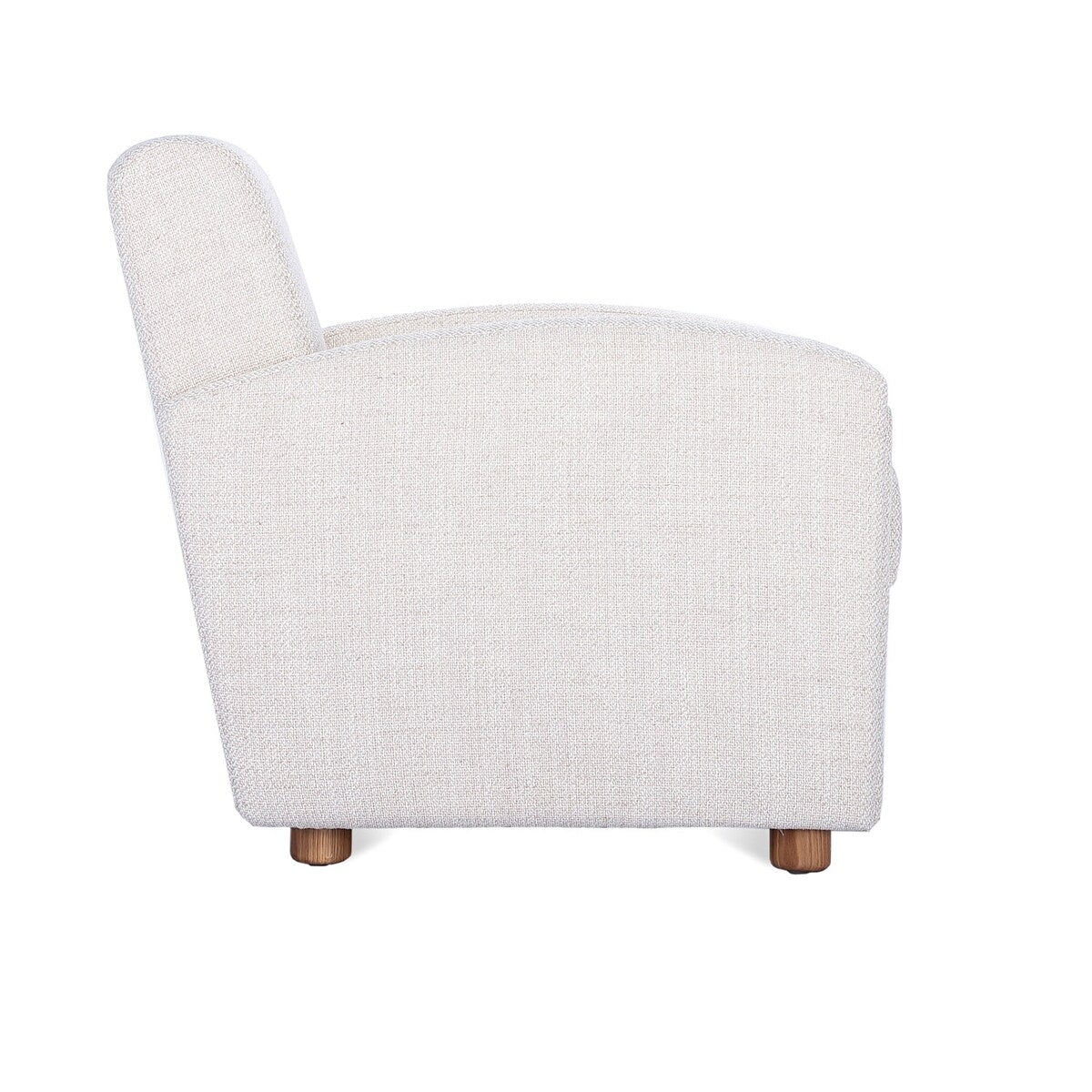 Bouclé Fabric Upholstered Chair with Oak Wood Legs