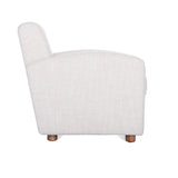 Bouclé Fabric Upholstered Chair with Oak Wood Legs