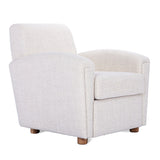 Bouclé Fabric Upholstered Chair with Oak Wood Legs