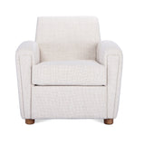 Bouclé Fabric Upholstered Chair with Oak Wood Legs