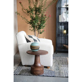 Bouclé Fabric Upholstered Chair with Oak Wood Legs
