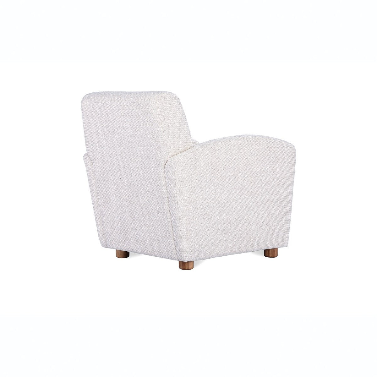 Bouclé Fabric Upholstered Chair with Oak Wood Legs
