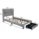Boucle Twin Size Upholstered Bed