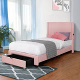 Boucle Twin Size Upholstered Bed