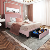Boucle Twin Size Upholstered Bed