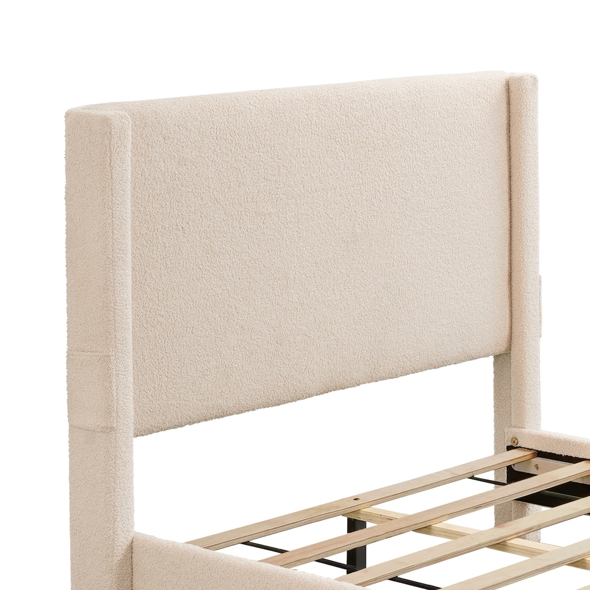 Boucle Twin Size Upholstered Bed