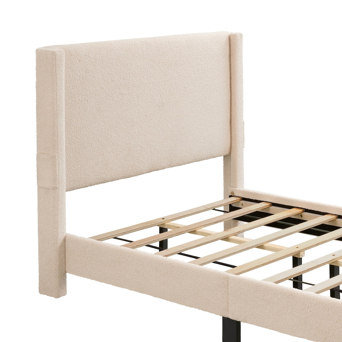 Boucle Twin Size Upholstered Bed