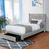 Boucle Twin Size Upholstered Bed