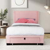 Boucle Twin Size Upholstered Bed