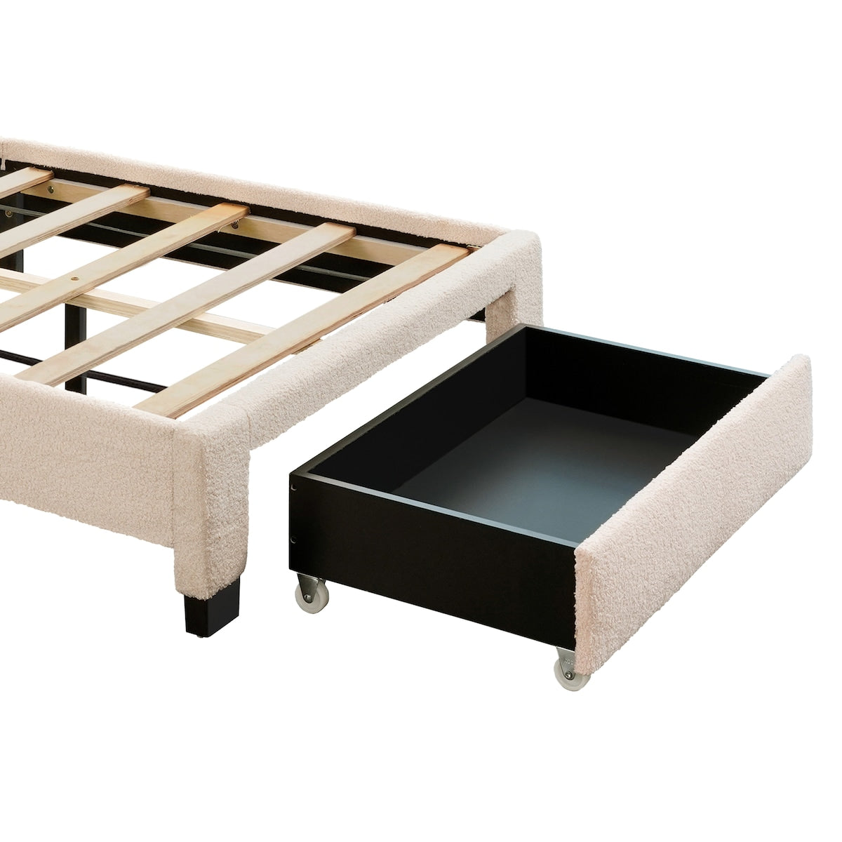Boucle Twin Size Upholstered Bed