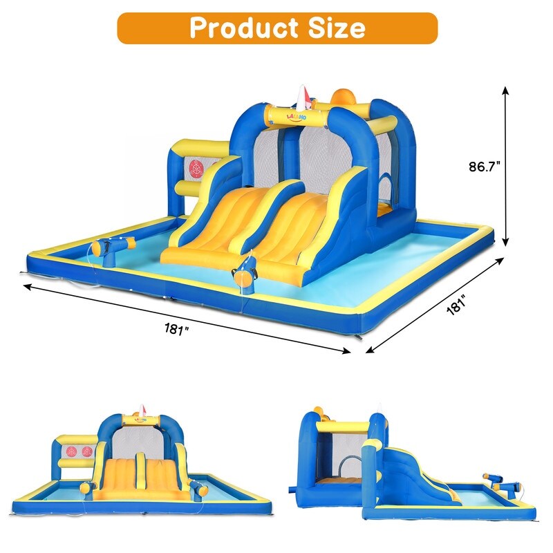 Bouncy House with Dual Slide,Water Guns and Trampolines