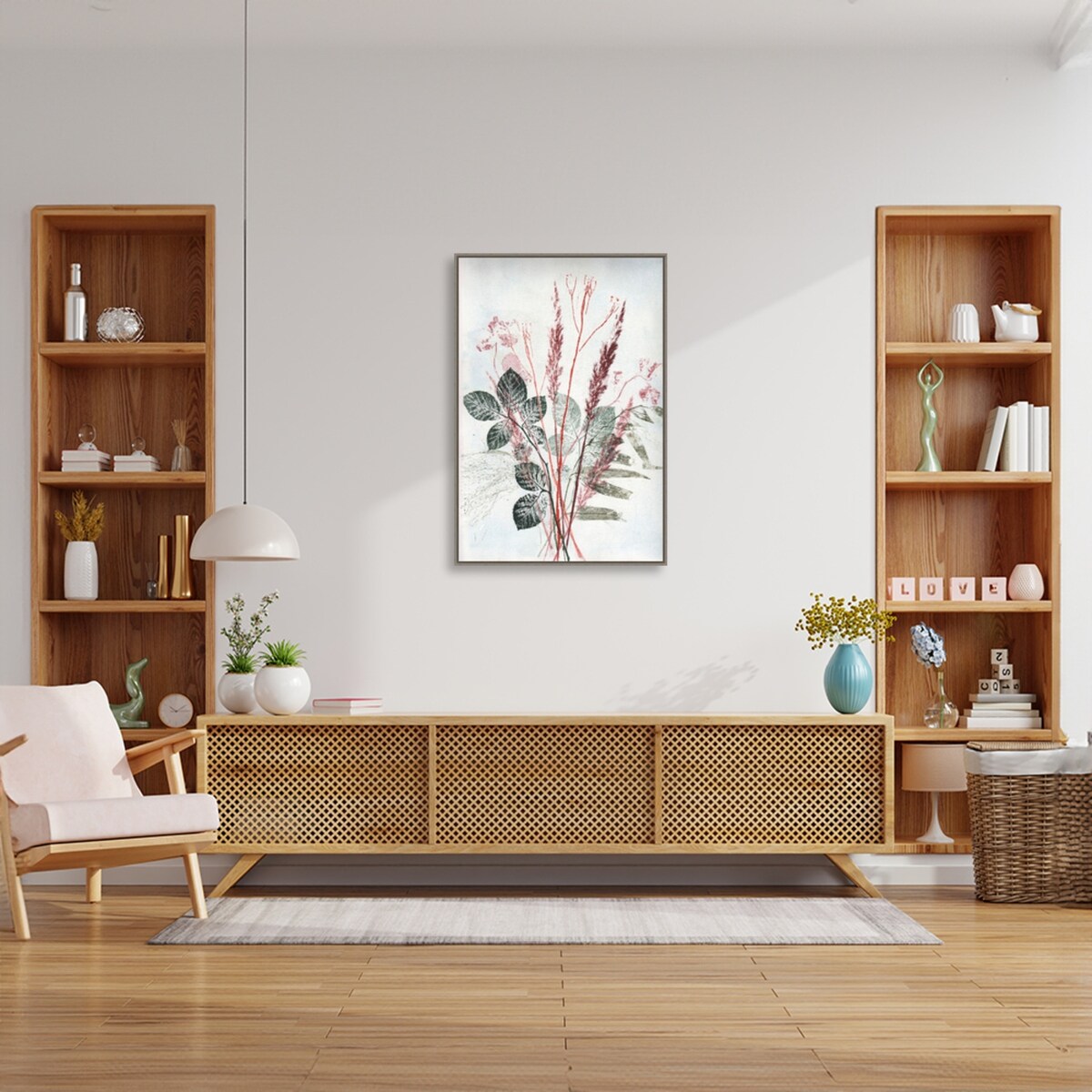 Bouquet 2 Red Green by Pernille Folcarelli Framed Canvas Wall Art Print