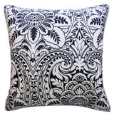 Jiti Black Bouquet Floral Outdoor Accent Pillow - 20 x 20