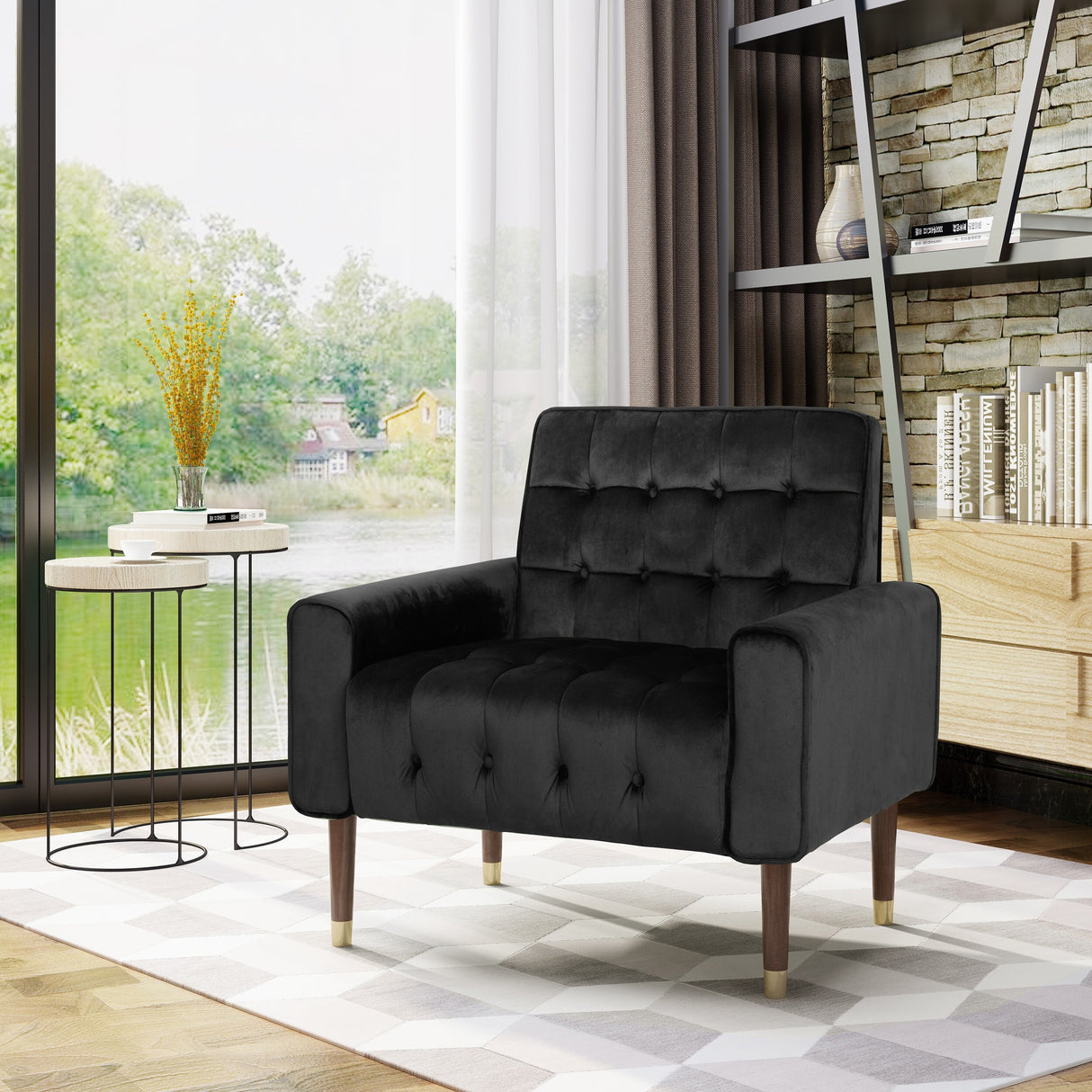 Bourchier Button-tufted Velvet Armchair by Christopher Knight Home