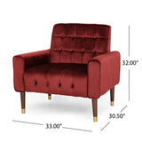 Bourchier Button-tufted Velvet Armchair by Christopher Knight Home