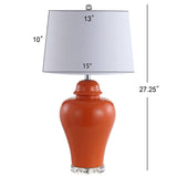 Bowen 27" Ceramic Urn LED Table Lamp, Grey (Set of 2) by JONATHAN Y