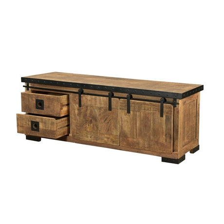 Bowery Modern Industrial Mango Wood TV Stand by Christopher Knight Home