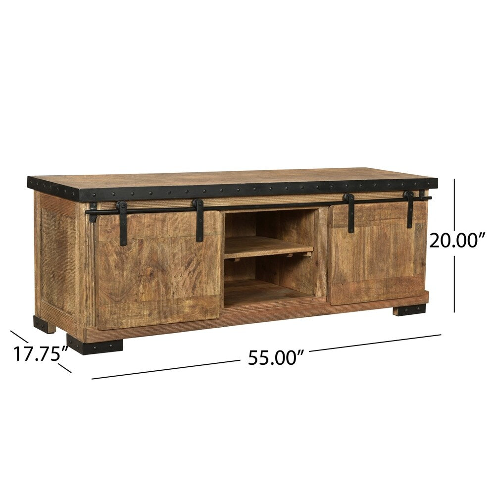 Bowery Modern Industrial Mango Wood TV Stand by Christopher Knight Home