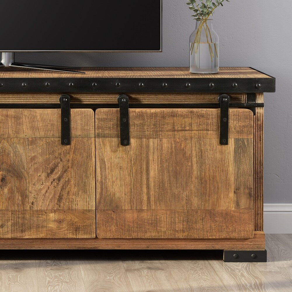 Bowery Modern Industrial Mango Wood TV Stand by Christopher Knight Home