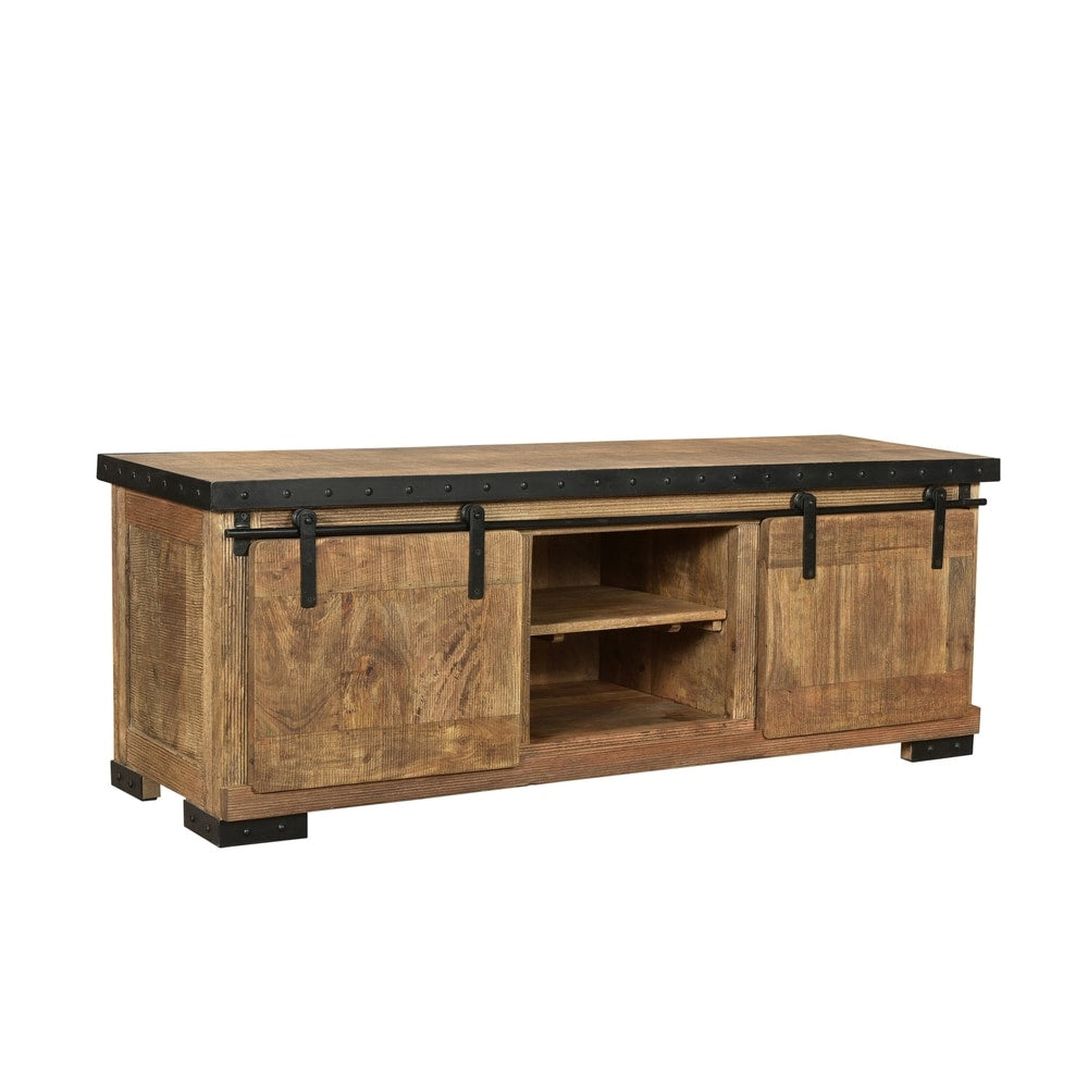 Bowery Modern Industrial Mango Wood TV Stand by Christopher Knight Home