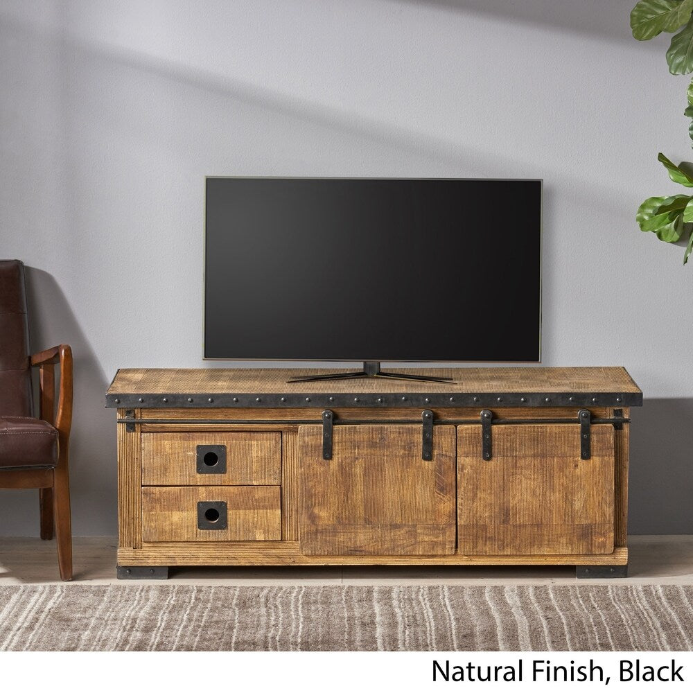 Bowery Modern Industrial Mango Wood TV Stand by Christopher Knight Home