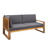 Clihome 3-Piece Acacia Wood Patio Sectional Set
